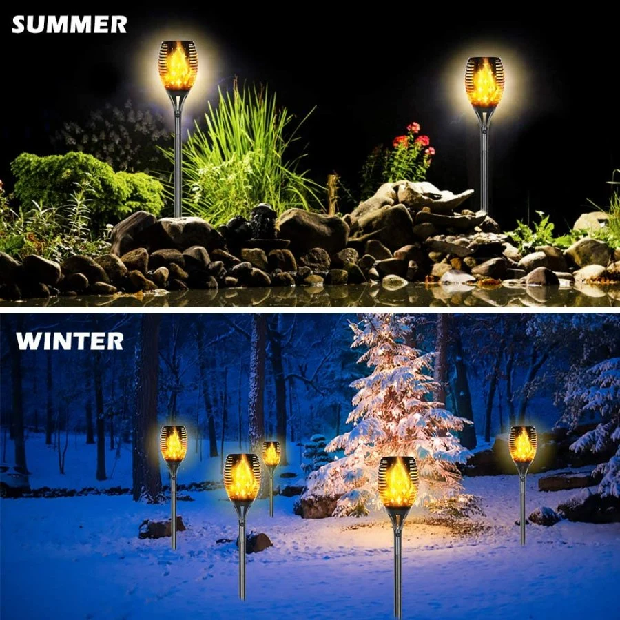 LED Solar Flickering Flame Torch Lights Outdoor Solar Garden Flame Light