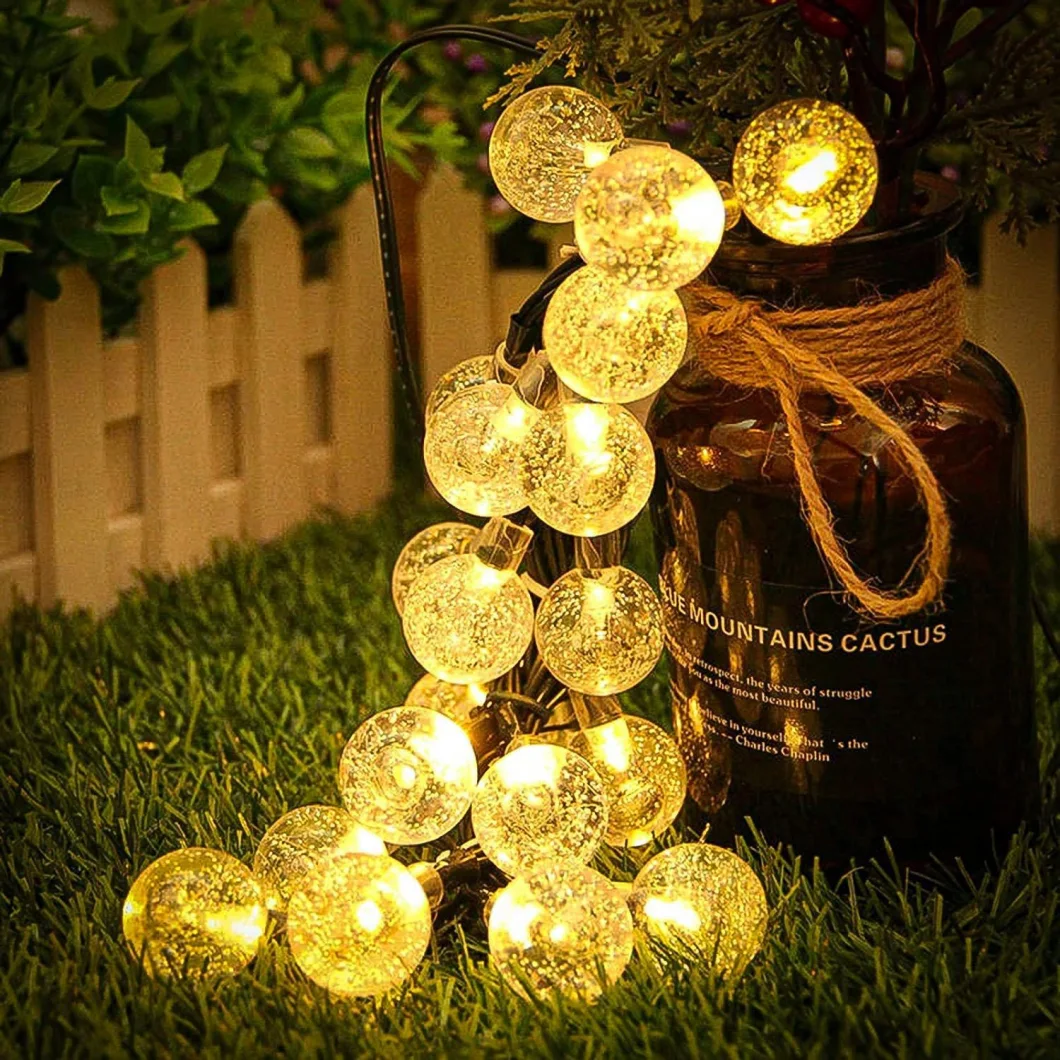 Garden Outdoor Edison Bulb Globe Waterproof Connectable Serial Solar LED String Lights Christmas Light for Patio Holiday Garland