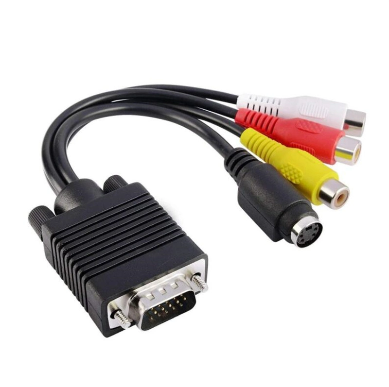 VGA to S-Video 3 RCA AV TV Adapter Converter Cable PC Computer