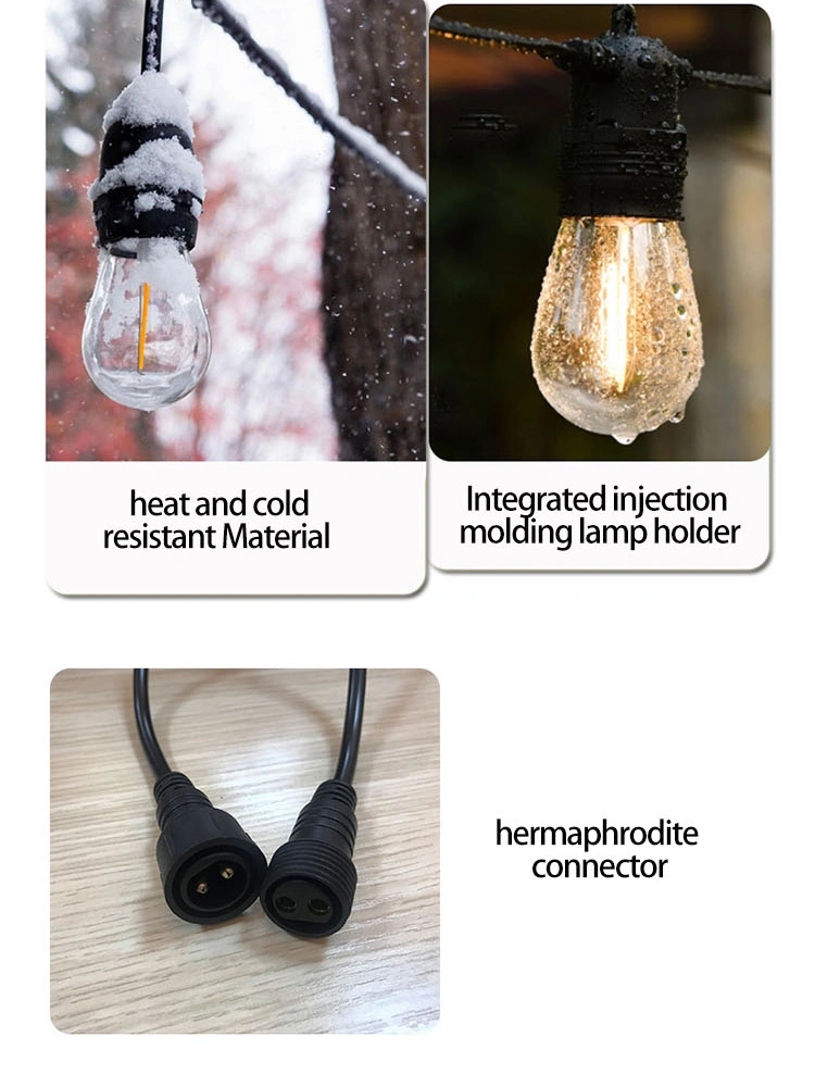 Outdoor Commercial Grade Weatherproof Courtyard Garden Decoration Edison LED String Light