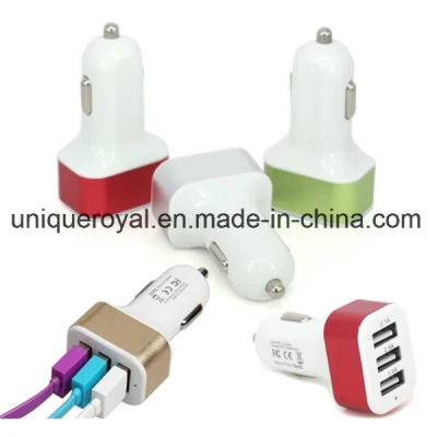 3포트 USB 차량용 충전기 2.1 AMP 고속 충전 케이블